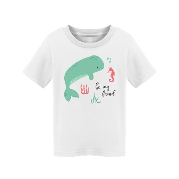 Cute Whale And Seahorse T-Shirt Toddler -Image by Shutterstock, 3 Toddler