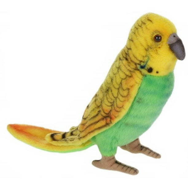 Hansa Yellow and Green Parakeet Plush Toy