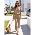 thumbnail image 5 of MOYIKO 2 Piece Sets for Women Casual Summer Travel Vacation Outfits Short Sleeve Tops Wide Leg Pants with Pockets Lounge Sets, 5 of 7