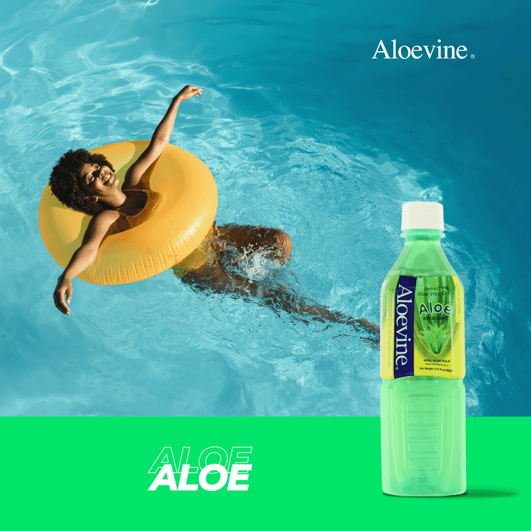 Aloevine Original Aloe Vera Drink with Aloe Pulp, 50.7 fl oz, 12