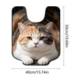 thumbnail image 3 of Gumesh Cute Cat U Shaped Bathroom Rugs Toilet Mat Cute Contour Rug Non Slip Water Absorbent Funny Bathroom Decor Washable Green Toilet Rug 20x16 Inch, 3 of 6