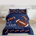thumbnail image 2 of Homewish Brown Rugby Soccer Bedding Set for Kids, Cartoon Football Sports Twin Comforter Sets, Est Sleep Reversible Lightweight Room Decor, 2pcs, 2 of 8