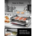 thumbnail image 3 of FOHERE Electric Hot Dog Roller, 18-24 Hot Hogs, 7 Roller Grill Cooker Machine Backsplash & Shelf 1050W, 3 of 7