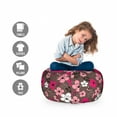 thumbnail image 2 of Floral Storage Toy Bag Chair, Continuous Wild Flowers Vintage Style Autumn Blush Tones Pattern, Stuffed Animal Organizer Washable Bag, Small Size, Dark Warm Taupe and Hot Pink, by Ambesonne, 2 of 3