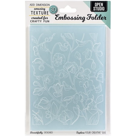 Memory Box 3D Embossing Folder 4.5"X5.75"-Blooming Sweet Pea -EF1020 ...