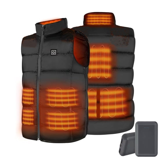 CICIEKAE Heated Vest For Men Women Unisex Electric Heated Coat with Power Bank USB Rechargeable Washable Heated Jacket Outdoor Fishing Hunting Waistcoat Hiking Vest
