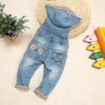 thumbnail image 5 of KIDSCOOL SPACE Baby Denim Overall,Hooded Little Kid Jean Jumper,Light Blue,3-4 Years, 5 of 5