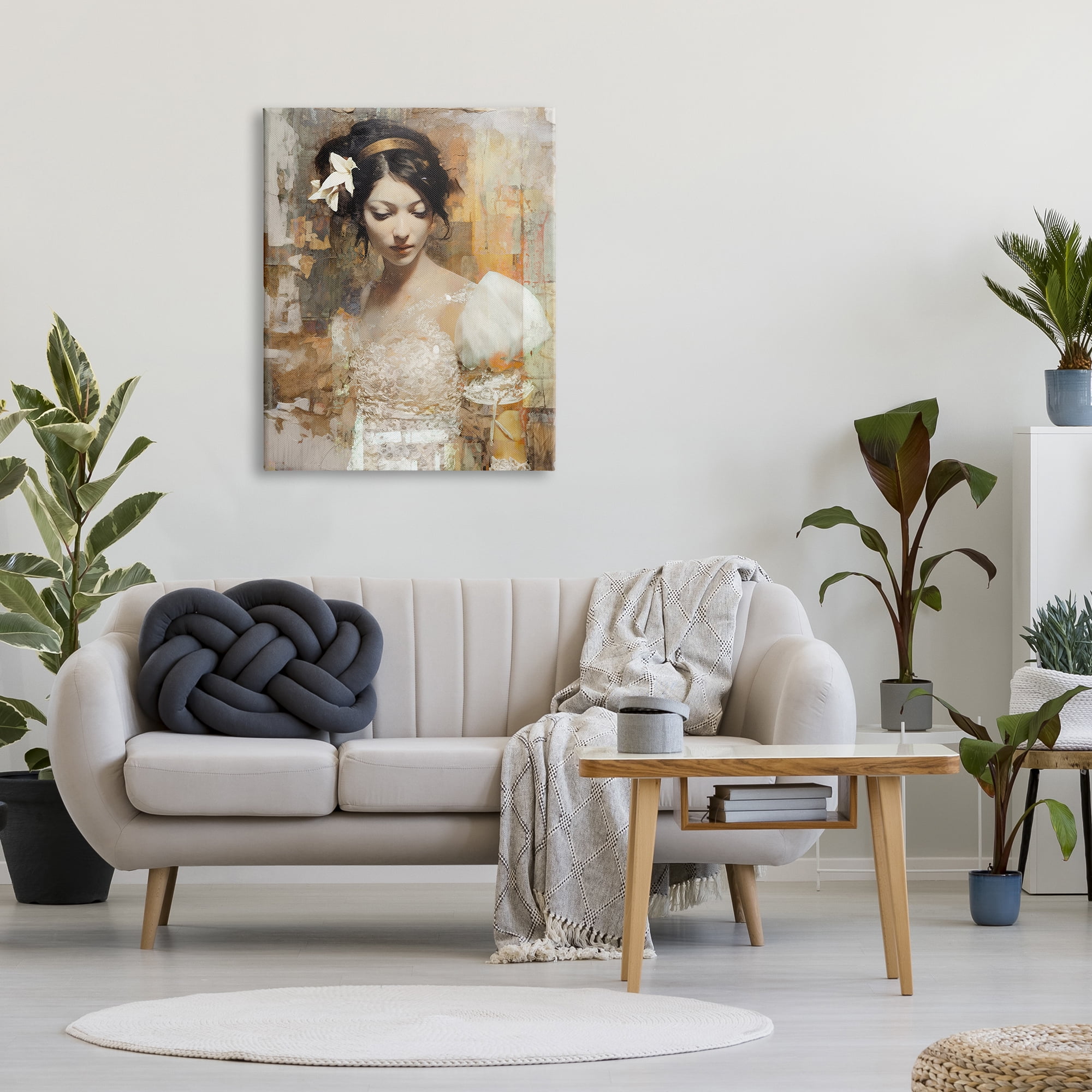 Stupell Industries Abstract Bride Collage Abstract Painting Gallery Wrapped Canvas Art Print Wall Art, 30 x 40