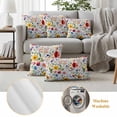 thumbnail image 6 of Pack of 2 Outdoor Pillow Covers 26x26 Inch Waterproof Floral Throw Pillow Covers,Decorative Couch Pillow Shams Protectors Red Yellow Pink Blue Flower Purple Lavender Leaf Patio Cushion Pillowcases, 6 of 8