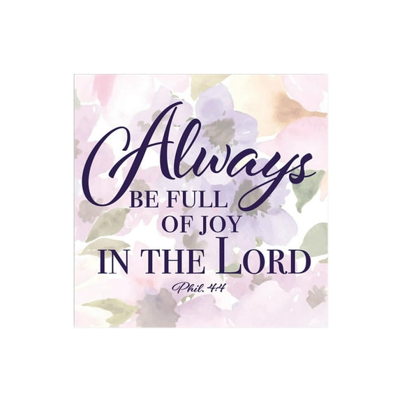 Always Joy Lord Lavender Floral 12 x 12 Wood Wall Sign Plaque