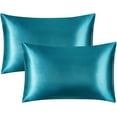 thumbnail image 2 of Twin Comforter Set Satin Teal Blue 500 GSM Duvet Set Twin Size Comforter Set ( Comforter + 2 Pillowcases ) Comforter for Twin Size Bed, 2 of 2