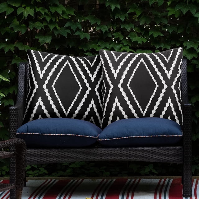 Fundas de almohada bohemias impermeables para exteriores, fundas de almohada geométricas para patio, jardín, juego de 2, 18 x 18 pulgadas Ofspeizc WMPH-1456-1