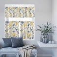 thumbnail image 6 of 3 Piece Kitchen Curtains and Valances Set Yellow Blue Flowers Cafe Curtains 36 Inch Length Watercolor Botanical Floral Plants Valance & Tier Curtain for Living Room Bedroom Window 54"x18"+27"x36"*2, 6 of 6