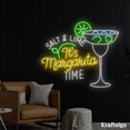 thumbnail image 2 of Craftnamesign Salt Lime It's Margarita Time Neon Sign, Bar Club Pub Decor, 2 of 4