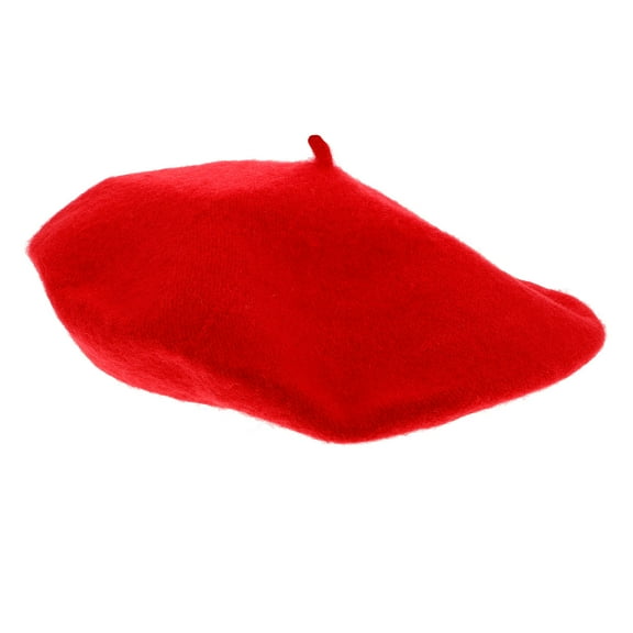 SOPOTUTU Women's Red French Beret Hat, Acrylic Warm Winter Cap, Stylish Cold Weather Headwear, 1 Piece