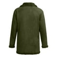 thumbnail image 5 of JURANMO Daily Deals Clearance Mens Winter Coats Warm Thick Fleece Lined Over Coat Outdoor Casual Button Down Faux Fur Collar Trench Jacket Green XXL, 5 of 9