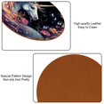 thumbnail image 5 of Unicorn Round Coasters Set of 6, Microfiber Leather Drink Coasters, 11x11 cm/4.3x4.3 in, Table Coasters for Glasses, Cups, Mugs - Black, 5 of 6