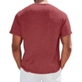 thumbnail image 6 of Linen T Shirts for Men Lightweight Breathable Short Sleeve V Neck T-Shirts Vintage Loose Fit Summer Casual Beach Tee Tops, XL, 6 of 6