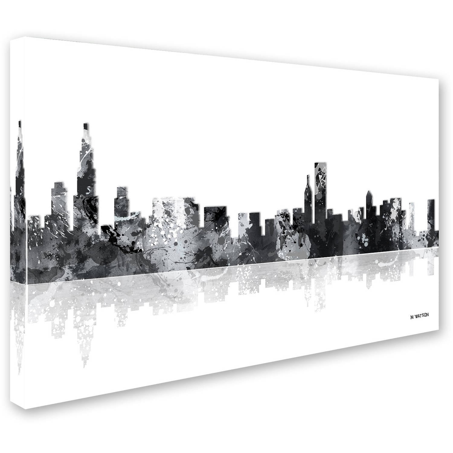 Trademark Fine Art "Chicago Illinois Skyline BG-1" Canvas Art by Marlene Watson