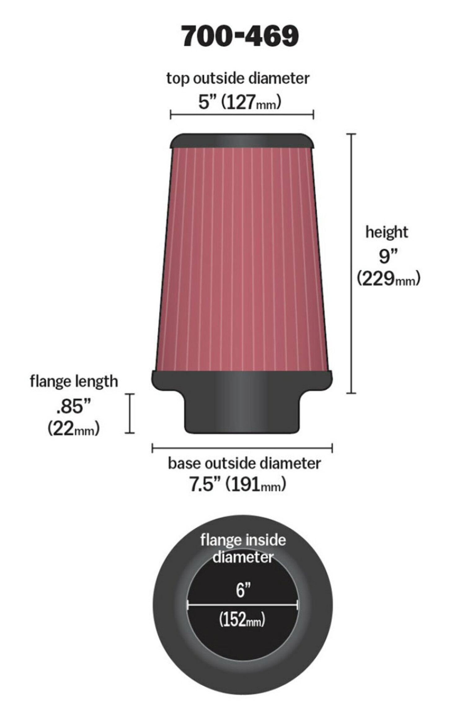Airaid Universal Engine Air Filter: Washable, Multi-Layer Protection, Engineered to Boost Horsepower, AIR-700-469