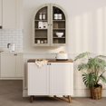 thumbnail image 5 of Litake Arched Wall Cabinet, Small Wall-Mounted Bathroom Medicine Cabinet with Acrylic Doors & Adjustable Shelves, Space-Saving Storage Organizer for Kitchens, Apartments, Black/Natural, 5 of 6
