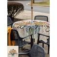 thumbnail image 5 of Outdoor Tablecloths with Umbrella Hole & Zipper, Spring Flowers 54x54 Inch Square Tablecloths, Vintage Farmhouse Botanical Wildflowers Waterproof Table Cloth, Patio/Pool/Picnic Table Covers, 5 of 8