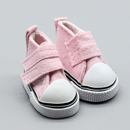 

1Pair Doll Shoes Handmade DIY Shoes Girl Toy Simulation 1/6 BJD Mini Shoes Doll Shoes Doll Canvas Shoes Doll Sneakers PINK PINK