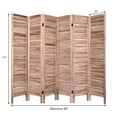 thumbnail image 2 of Wooden Room Divider Classic Venetian 6 Panel Wood Slat 67"H Light Brown, 2 of 8
