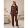thumbnail image 2 of Conjunto Mujer 2 Piezas Tejido Acanalado Blusa Manga Larga con Cierre y Pants Rectos para Muje, 2 of 5