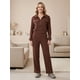 thumbnail image 2 of Conjunto Mujer 2 Piezas Tejido Acanalado Blusa Manga Larga con Cierre y Pants Rectos para Muje, 2 of 5