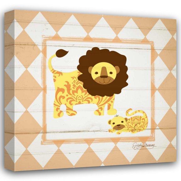 Sylvia Murray 15x15 Gallery Wrapped Canvas Wall Art Titled - Lions