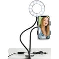 thumbnail image 2 of Social Media Video Recording Kit - Heavy Duty Phone Holder and Ring Light Stand, 6ft LED Multi Color RGB Light Strip, Clip on Phone Selfie Light, 2 of 11