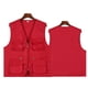 thumbnail image 3 of Camiseta sin mangas con cuello en V para niños, de color liso, para viajes de voluntariado, con múltiples bolsillos, de poliéster., 3 of 4