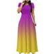 thumbnail image 1 of Vestido de Verano para las Mujeres Gradiente Impreso Cuello en V Manga Corta de la Longitud Del Tobillo Vestido, Vestido Corto de Verano, 1 of 5