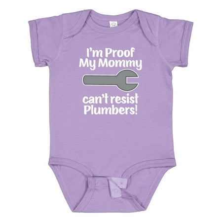 

Inktastic Proof Mommy Cant Resist Plumber Dad Gift Baby Boy or Baby Girl Bodysuit