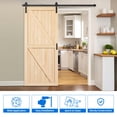 thumbnail image 6 of DEXTRUS Interior Sliding Barn Door 36" x 84", 36"L x 3.5"W x 88"H Natural MDF Barn Door Hardware Kit, 6 of 6