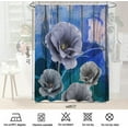 thumbnail image 4 of Rustic Farmhouse Shower Curtain,Floral Shower Curtains Sets for Bathroom,Retro Country Blue Wooden Barn Board Waterproof Fabric Stall Bath Curtain with 12 Hooks 72x72in, 4 of 5