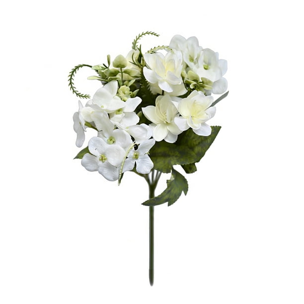 Ramo de hortensias artificiales de tacto real con tallo para centro de mesa, boda, baby shower, fiesta de cumpleaños