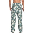 thumbnail image 3 of Uemuo Flower Pattern Men's Wide Leg Palazzo Lounge Pants with Pockets Light Weight Loose Comfy Casual Pajama Pants-Small, 3 of 9