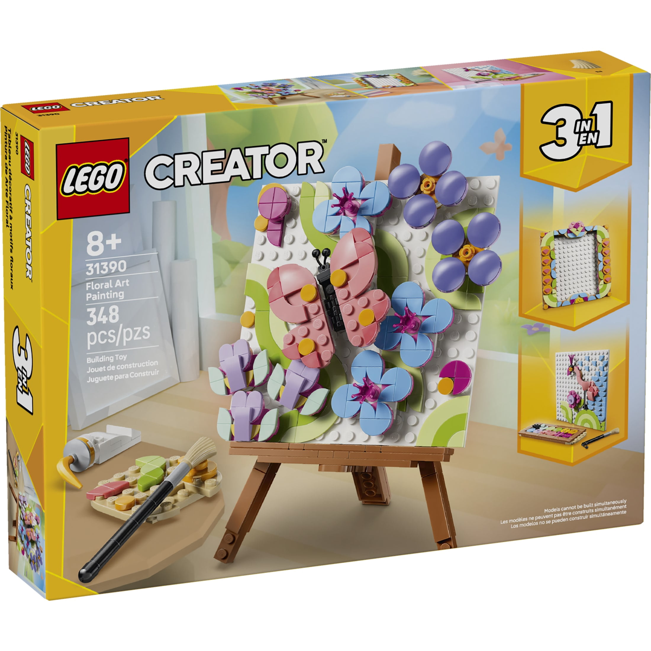 LEGO Creator 3 in 1 Floral Art Decor Painting - Building Toy for Girls & Boys, Ages 8+ - Kids Bedroom or Desk Decor with 3 Building Options - Gift for Birthdays - 31390
