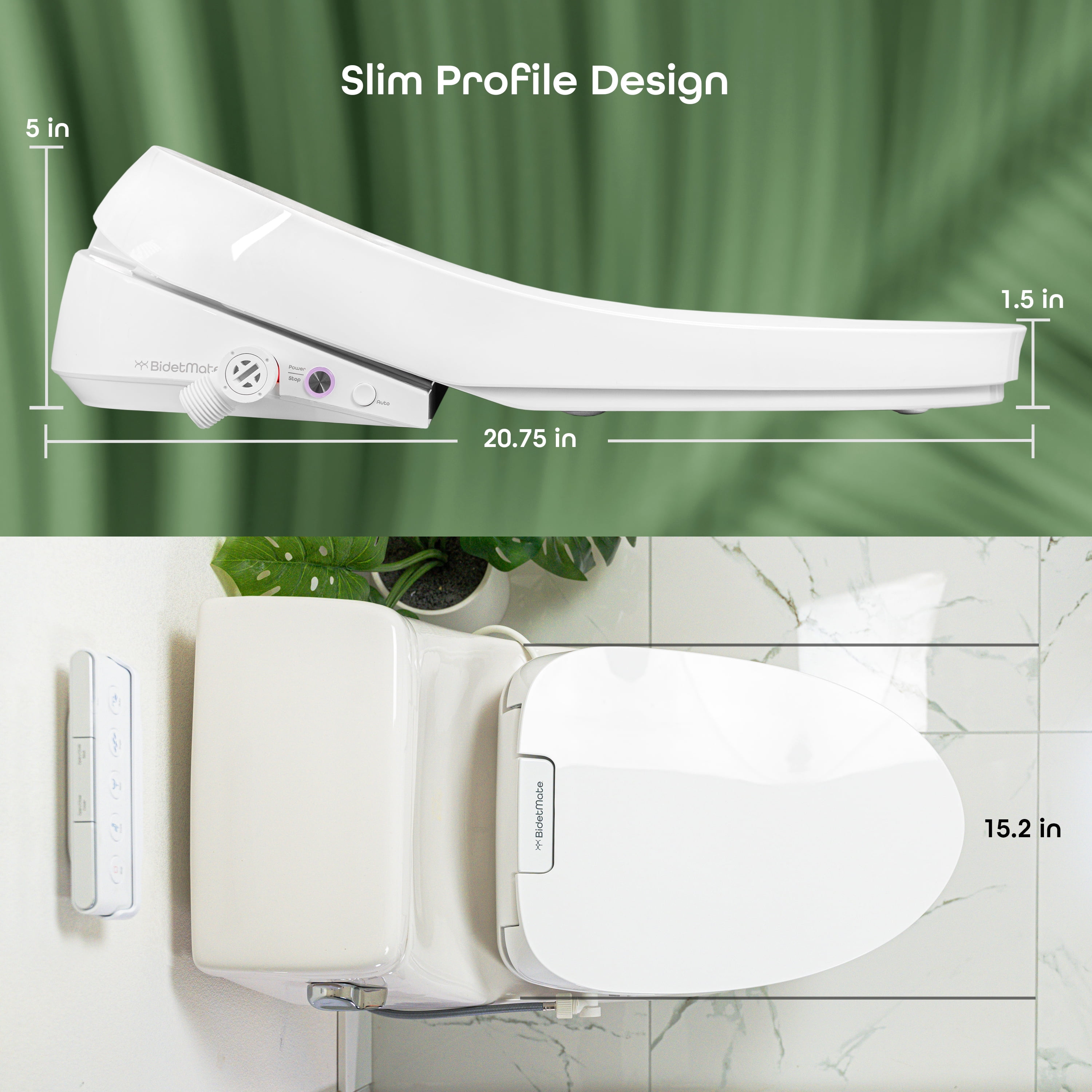 BidetMate 3500 Series Smart Toilet Seat with Heated Bidet, Dryer & Remote