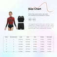 thumbnail image 3 of TTAO Girls Rhinestone Color Block Gymnastic Leotard Long Sleeve Ballet Dance Skating Bodysuit with Sports Bra Shorts Purple 12, 3 of 3