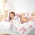 thumbnail image 3 of Erosebridal Capybara Lover Queen Comforter Set For Kids,Cartoon Rodent Animals Capybara Bedding Comforter Set For Girls Boys ,Reversible Pink 3-Piece, 3 of 7