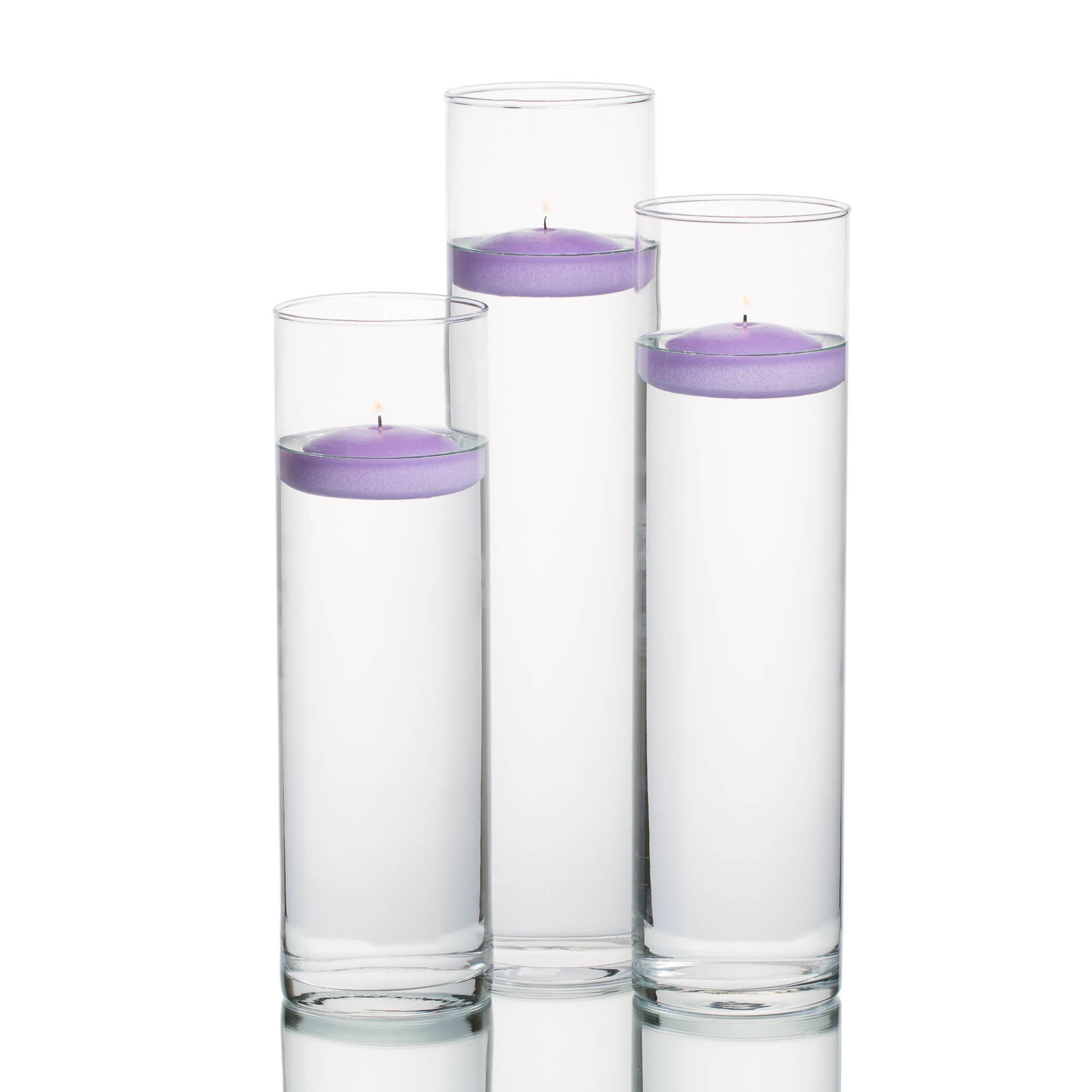 Home Yummi Set of 36 Floating Candles and Cylinder Vases Ivory Candles