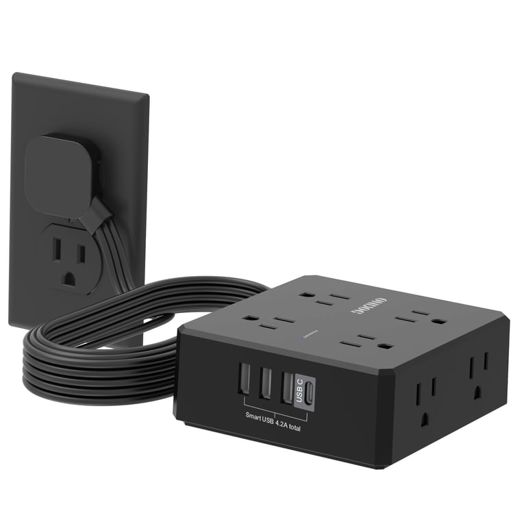 ONDOG 8-Outlet Power Strip with USB Ports, 6ft photo 1