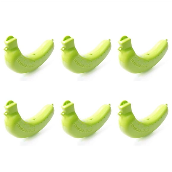 6X Cute Fruit Banana Protector Box Holder Case Lunch Container Storage Banana Case Kitchen Tools Plastic,6 x hard plastic case,Random Colors