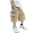 thumbnail image 7 of breaise Cargo Shorts for Boy Chino Cotton Casual Shorts Summer Twill Outdoor Athletic Shorts Lightweight Pull-On Hiking Shorts, 7 of 7
