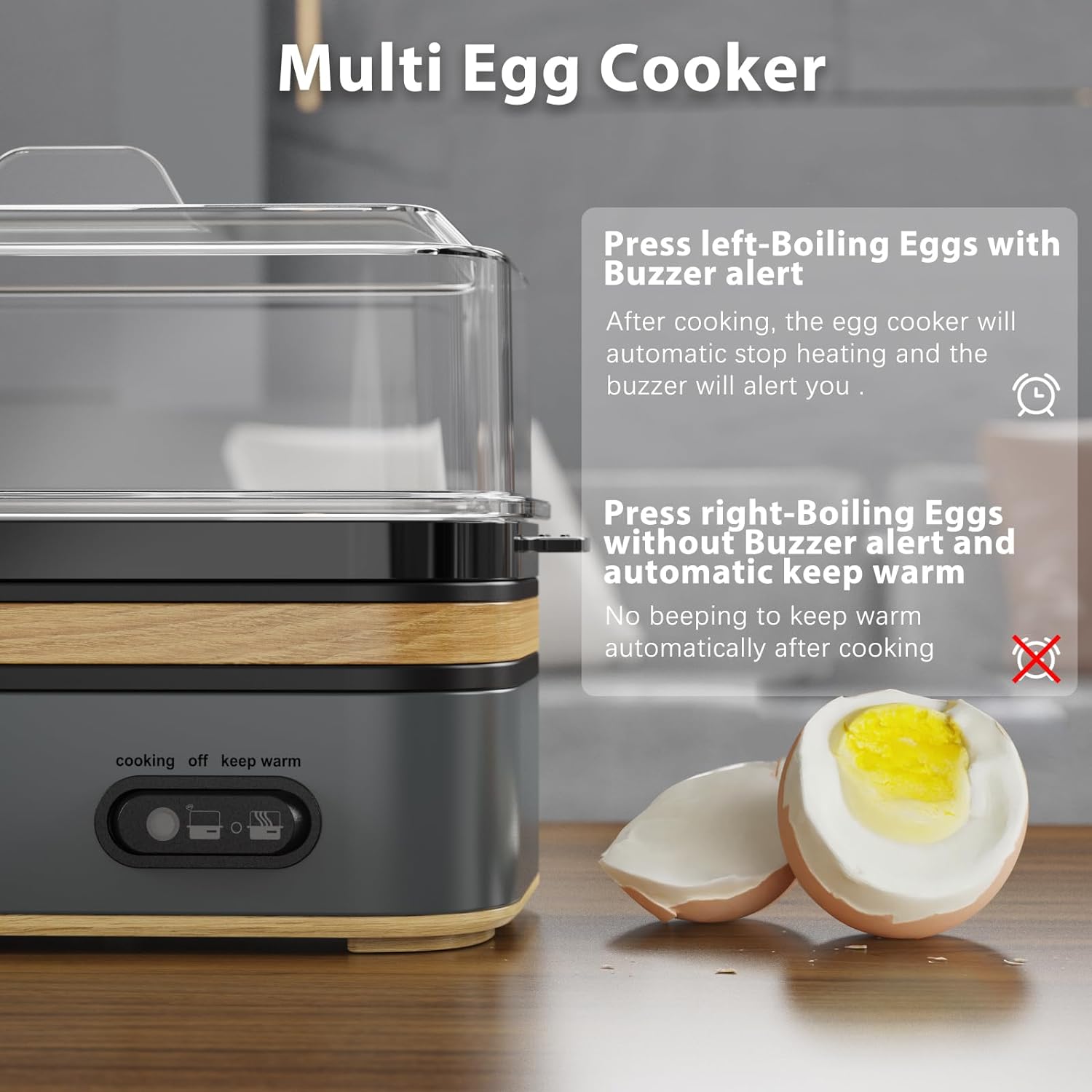 Evoloop Rapid Egg Cooker and Electric Kettle Combo with 1.7L Capacity for Busy Households