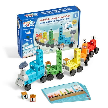 hand2mind Numberblocks Express Train MathLink Cubes Activity Set Train Toy Preschool Learning Activities Counting Blocks for Math Number Learning Toys Kids Building Toys Kids Educational Toys