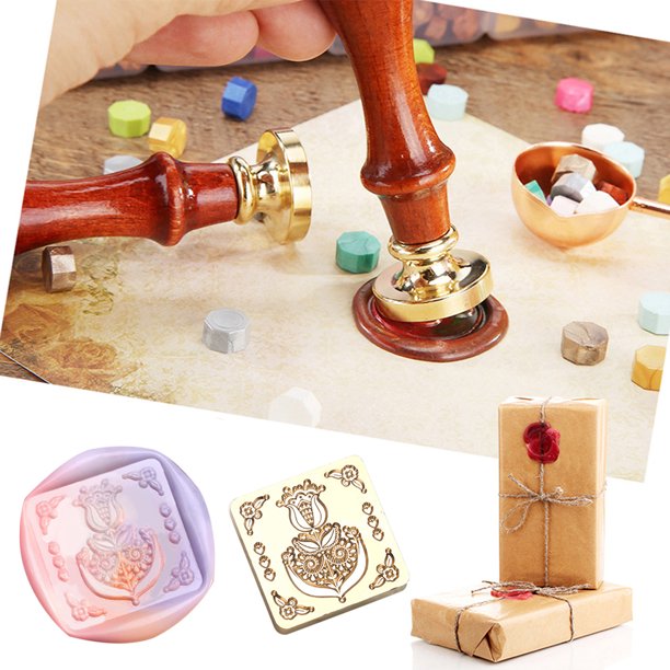 Cabeza de cobre, cabeza de cera esmaltada clásica vintage para regalo, álbum de recortes (flor)